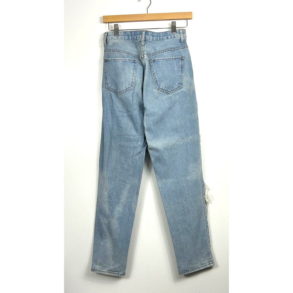 SONG Classic Mom Jeans Womens 3 Button Fly Distressed Ripped‎ Light Wash - Picture 7 of 10